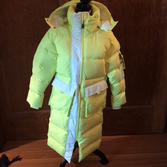 Jordan Down Filled Puffer Parka Jacket Lemon/Neon size XS NWT - Picture 8 of 16